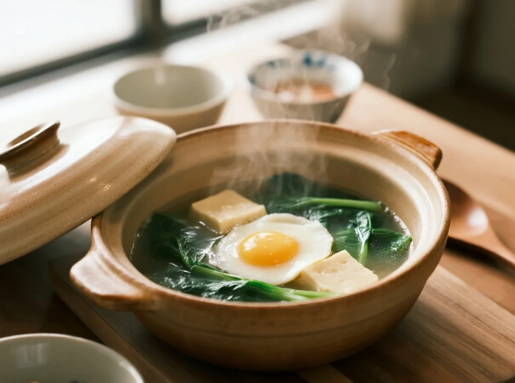 Eat well while losing weight\! This bowl of spinach, tofu, and egg drop soup makes it easy to slim down